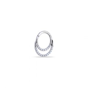 Aro clicker con doble circonita