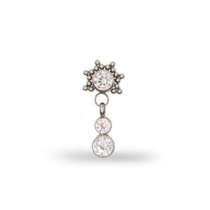 Colgante doble cristal con filigrana