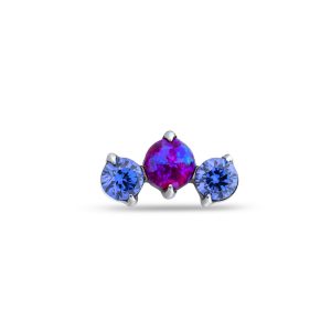 Media luna prong set 3 gemas