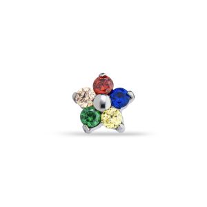 Flor 5 pétalos multicolor