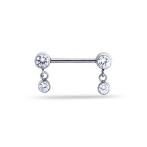 Nipple con circonitas colgantes