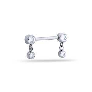 Nipple con circonitas colgantes
