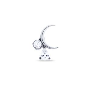 Media luna con lagrima y circonita