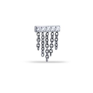 Barra con circonitas y cadenas