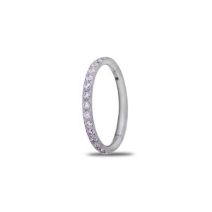 Aro lateral con cristal rosa